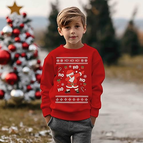 Mrocioa Toddler Boy Girl Sweatshirt Ugly Christmas Style Santa Sweater Baby Kids Dinosaur Xmas Pullover3