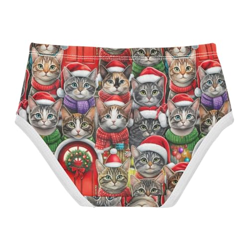 Cute Cats Christmas Animal Little Girl Panties Toddler Girls Underwear Cotton Pattern Kids Briefs Undies 2t2