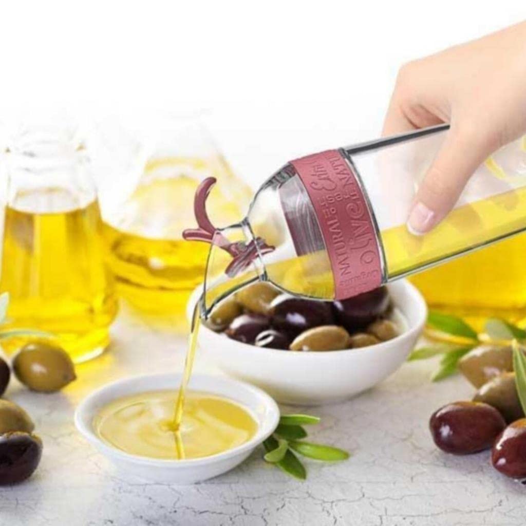 Sızdırmaz Yağdanlık Sosluk Sirke Şişesi 350ml Dekoratif Renkli Ayçiçek Yağı Sıvı Yağ Yağlık Damlatmaz Kapaklı Estetik (Mavi)