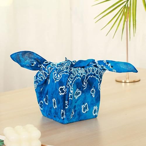 Raylarnia 6 Pack Bandana Multi-Purpose 100% Cotton Headbands for Women, Paisley Cowboy Bandanas (Blue) - Thumbnail 3