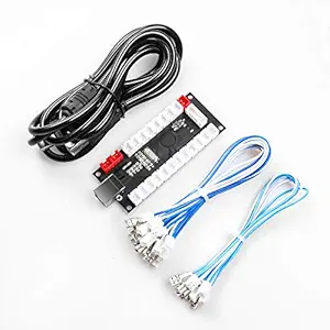 Easyget Arcade Game Controller Zero Delay USB Encoder to Arcade Joystick and HAPP Arcade Buttons for MAME, Raspberry Pi Retro Game DIY