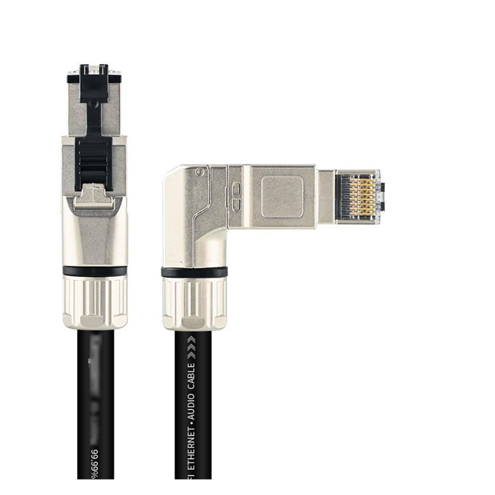 Câble réseau Cat 8 en Argent Sterling Câble Ethernet HiFi 10 Gigabit réseau 40 Gbps 2000 MHz Fiche Cristal(3.5 Meters)