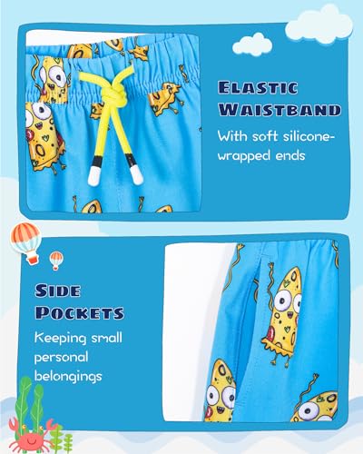 Image of SURF CUZ Boys Swim Trunks with Boxer Brief Liner Toddler Boy Stretch Swimsuit Shorts Quick Dry Swimming Trunks Bathing Suit