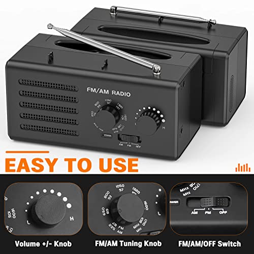 Transistorradio AM FM – Tragbares Radio mit bestem Empfang, eingebautem Lautsprecher, Kopfhöreranschluss, unterstützt… - Image 5