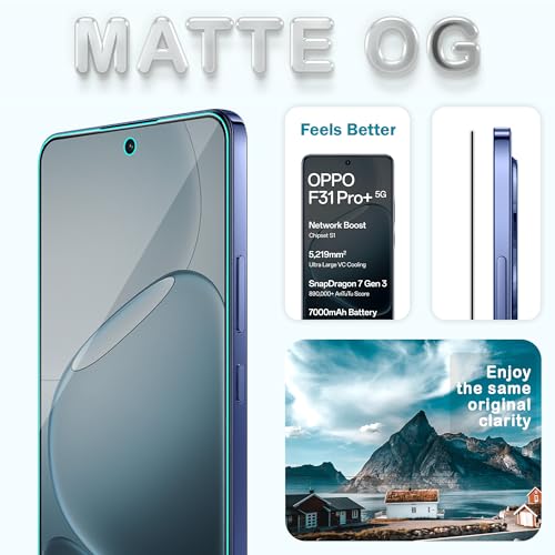 Image of FIRST MART Matte Anti-Glare Tempered Glass for Oppo F31 Pro Plus With Installation Kit | Military-Grade Gaming Screen Protector & Cable Guard | Edge to Edge Coverage | Black