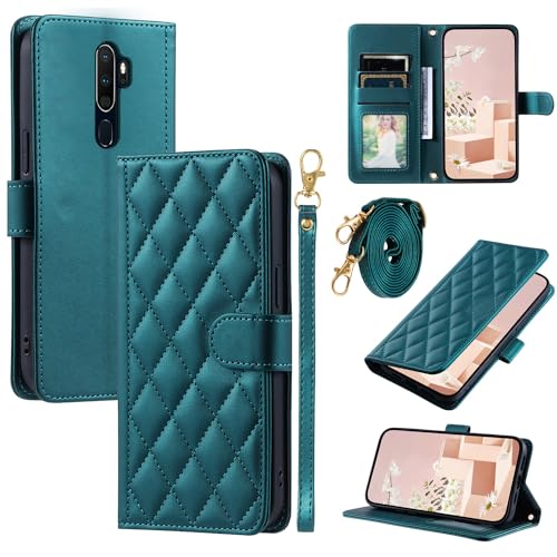 Compatibile con Oppo A11 A11x Custodia,Flip Custodia in Pelle Compatibile con Oppo A9 2020 CPH1937 CPH1939 CPH1941 / A5 2020 CPH1931 CPH1959 CPH1933 CPH1935 CPH1943 Custodia Cover Green