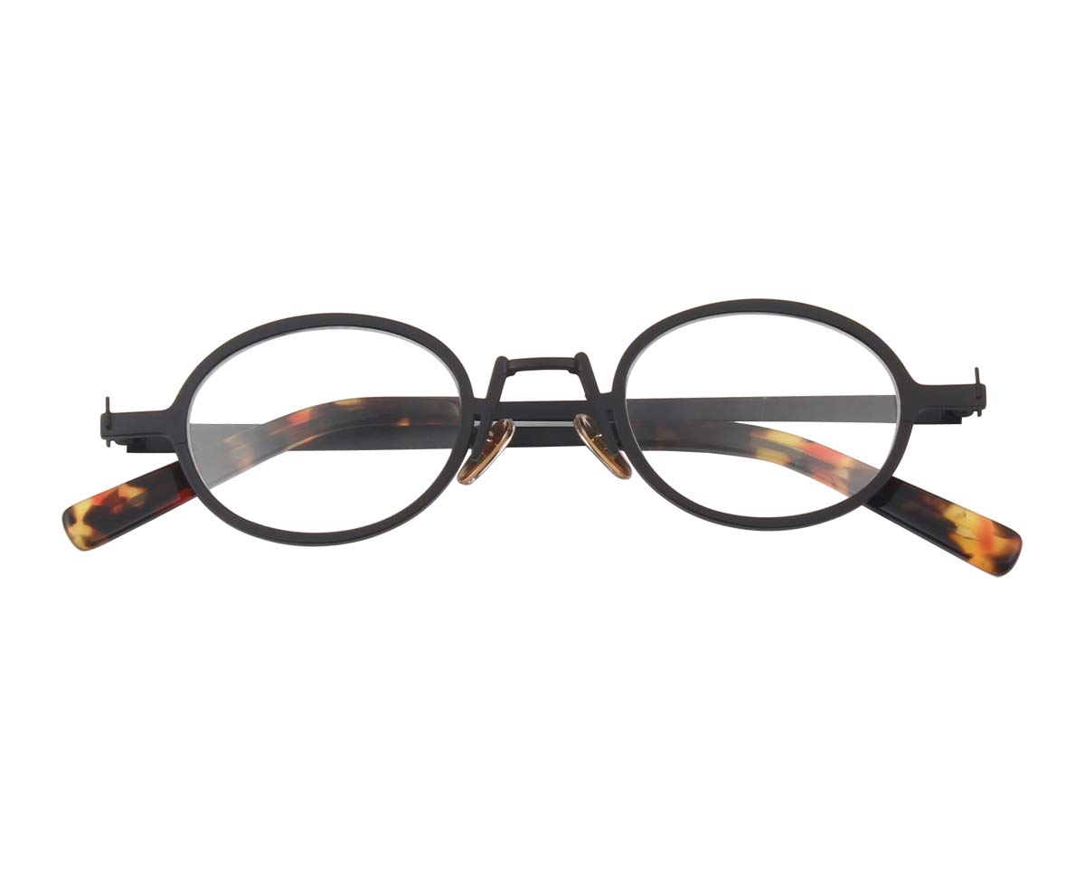 Agstum Retro Small Oval Round Optical Eyeglasses Frame Clear Lens (B Black)