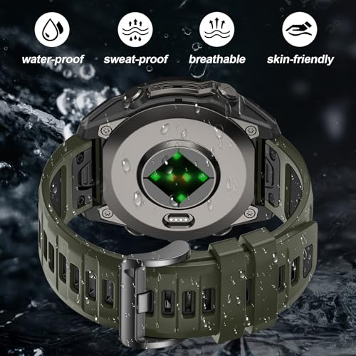Image of 26mm Watchbands Compatible With Garmin Fenix 8 Pro /Quatix 8 51mm /Fenix 7X Pro /7X /6X Pro /6X /5X Plus /5X /3 HR,Silicone Quick-Fit Strap for tactix 8 51mm /7 pro /Enduro 3 2 /Descent Mk3i-51mm /Mk2i