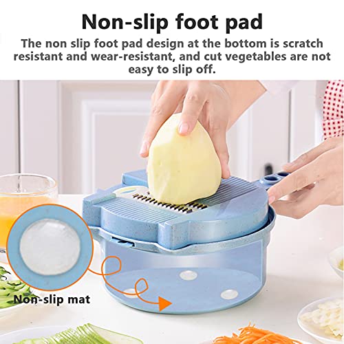 3 in 1 Multifunctionele Groentehakselaar, Aardappelsnijder Handmatige Raspen Met Handbescherming En Dunschiller, 6… - Image 7