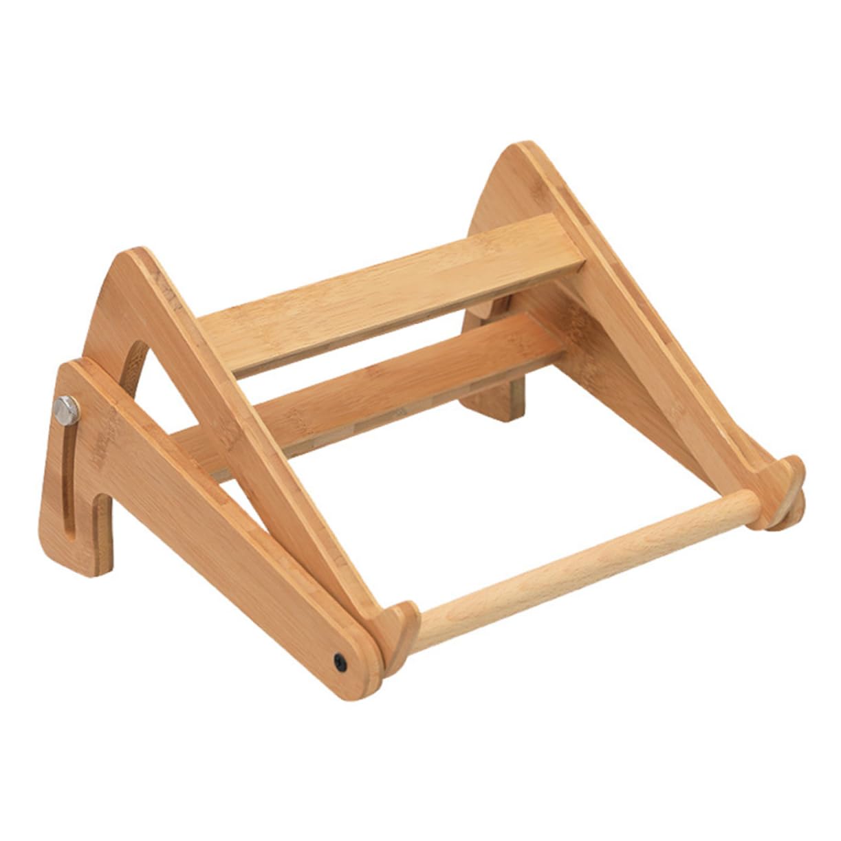 UKCOCO Scrivania Portatile per Laptop in Legno Beige, Supporto Regolabile in Altezza Design Cavo, Angoli Arrotondati e Base Antiscivolo per Casa e Ufficio