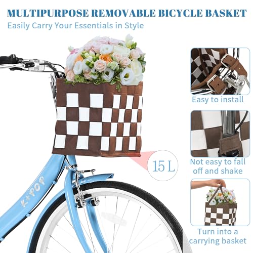 Foldable Beach Cruiser Bike for Women, 24/26 Inch Folding