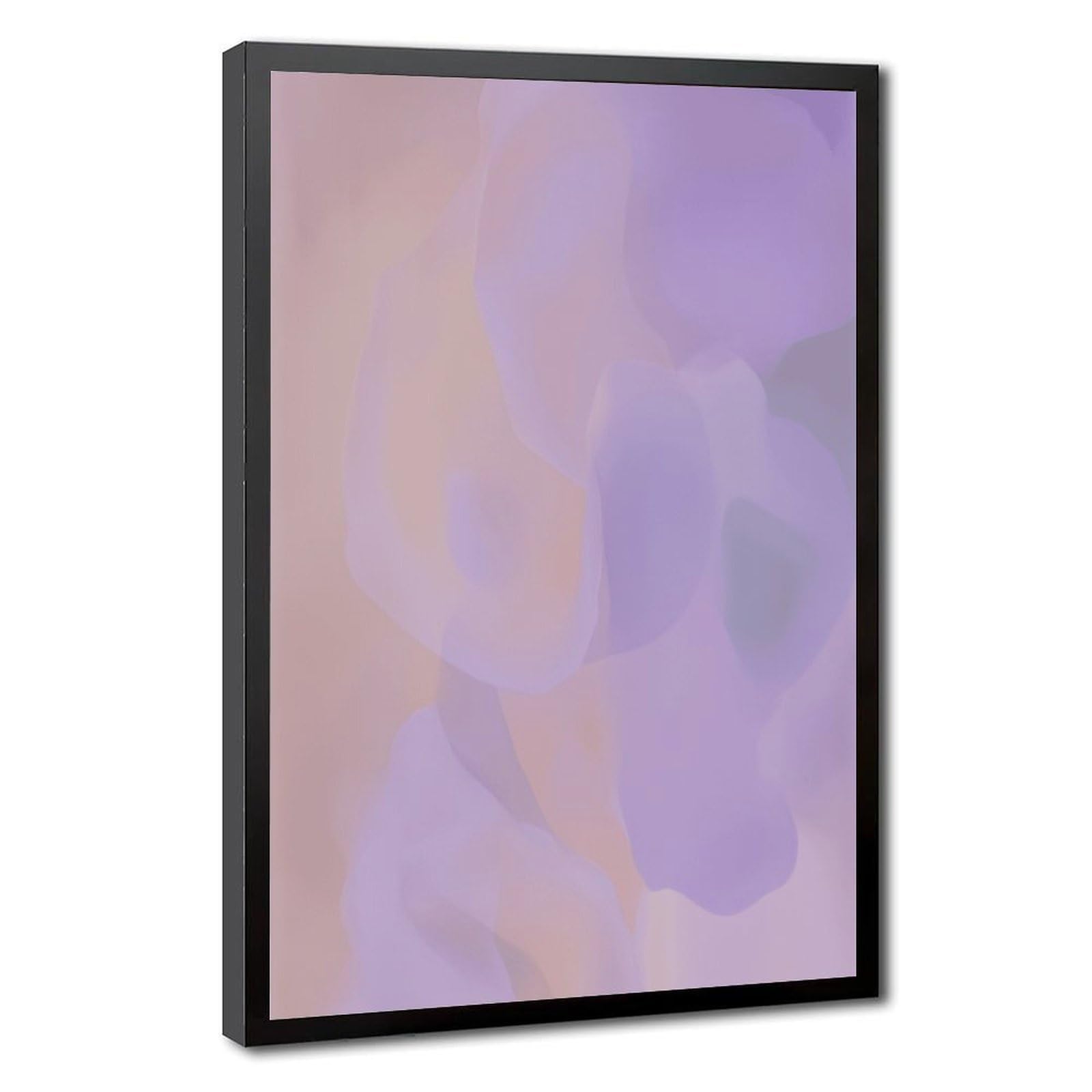 Zguols Warm Peach Abstract And Minimalist Poster Canvas Poster Bedroom Decor Sports Landscape Office Room Decor Gift Black Frame 24" L X 36" W