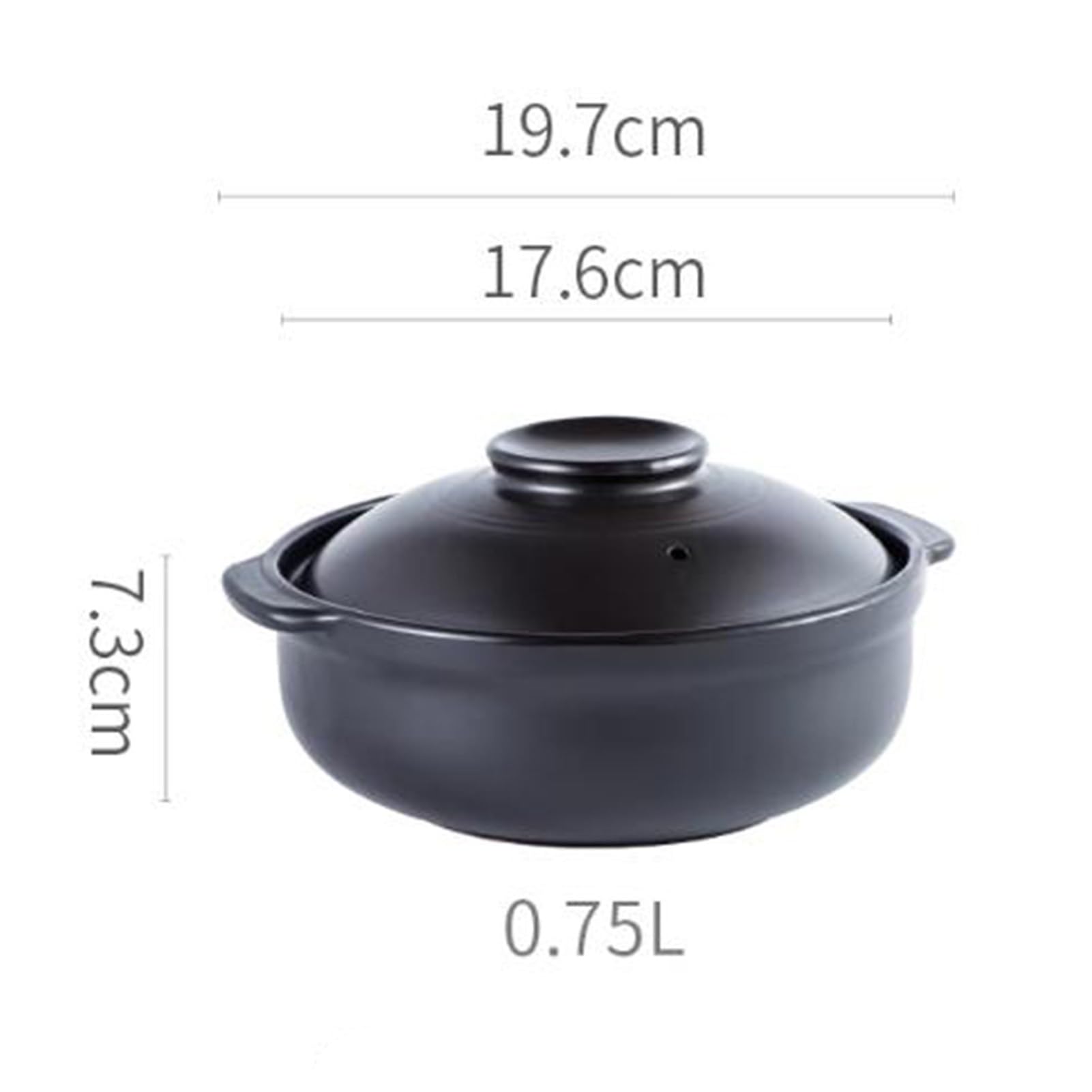 Keramik-Hot Pot, Antihaft-Ton-Kochtopf, hitzebeständiger Kasserolle mit Deckel, runder Steingut-Topf für Eintopf, Suppe, Nudeln, 6,5 l