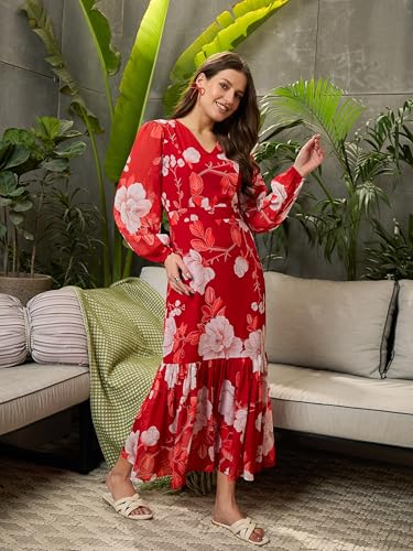 Image of Sassafras Women's Classic Women's A-Line Dress - Printed, Knee-Length, Office & Daywear