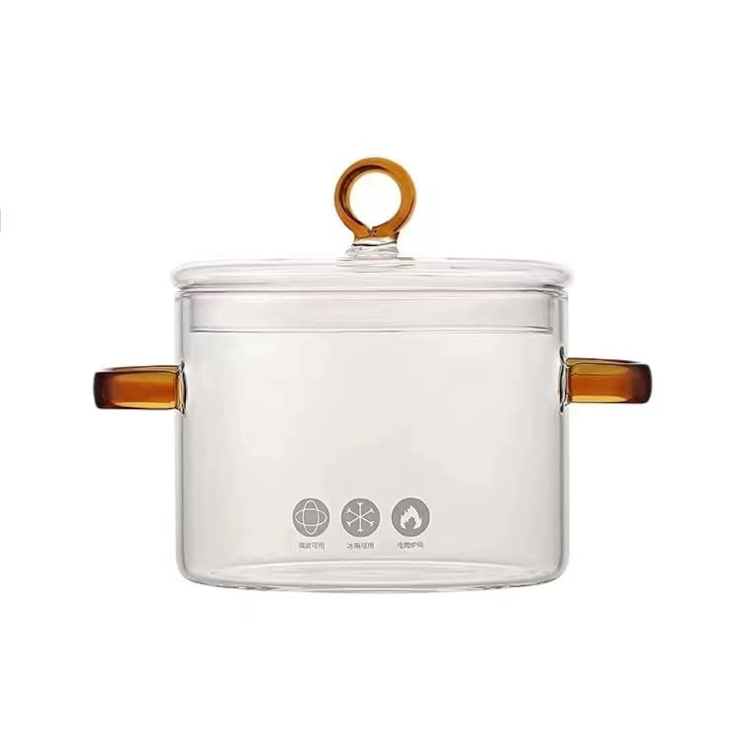 Pentola In Vetro Borosilicato Da 2 Litri, Per Piano Cottura, Forno, Microonde E Lavastoviglie