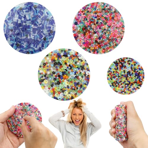 KASURE 4 PCS Picky Pad Fidget Toys Adults Round Hair Plucking Fidget Toy Adhd Fidget Toys for Adults Sensory Skin Picking Toys for Relieve Stress and Anxiety(3Pcs 8 cm+ 1Pcs 6 cm)