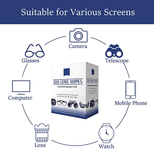 image for LLS Lens Cleaning Wipes | 200 Pre-Moistened and Individually Wrapped L