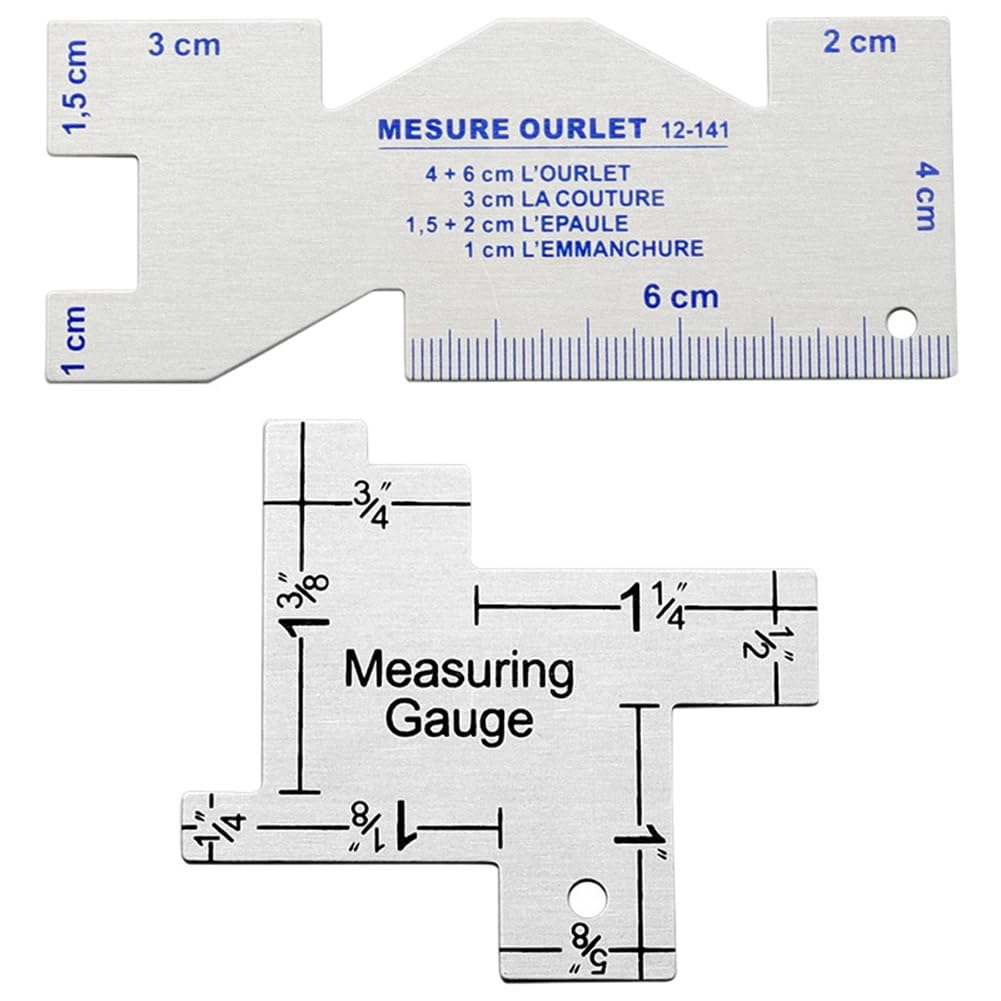 Fuhjythy Precision Seam Measuring Gauge Metal Quilting Tailor Ruler Template Sewing Ruler For Diy Patchwork Quilting