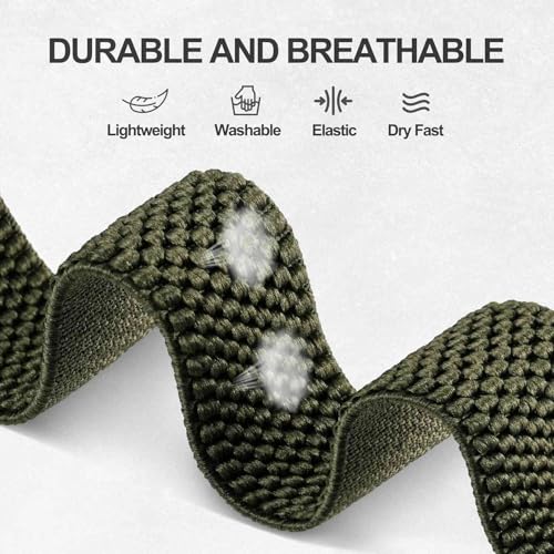 ANNEFIT Stretchy Nylon Watch Band for Men Women, Adjustable Elastic Watch Straps with Quick Release, Replacement Wristband 16mm 17mm 18mm 19mm 20mm 22mm 24mm - Image 3