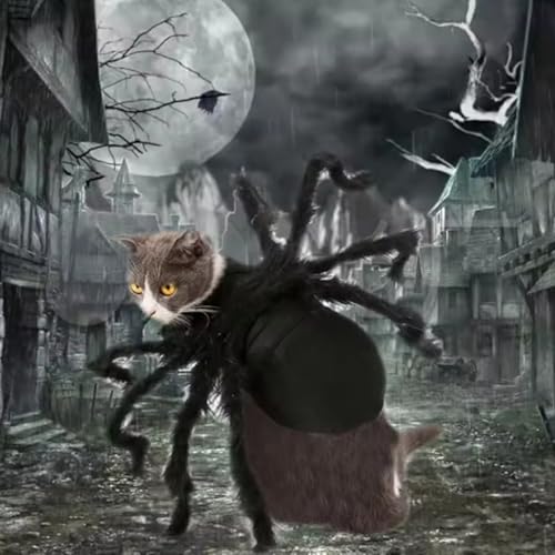 Halloween Spinnenkleidung für Hunde und Katzen Spinnenkostüme Verkleidung Kleidung für Haustiere Halloween Requisiten für Haustiere Party Kleidung Accessoires (XL)