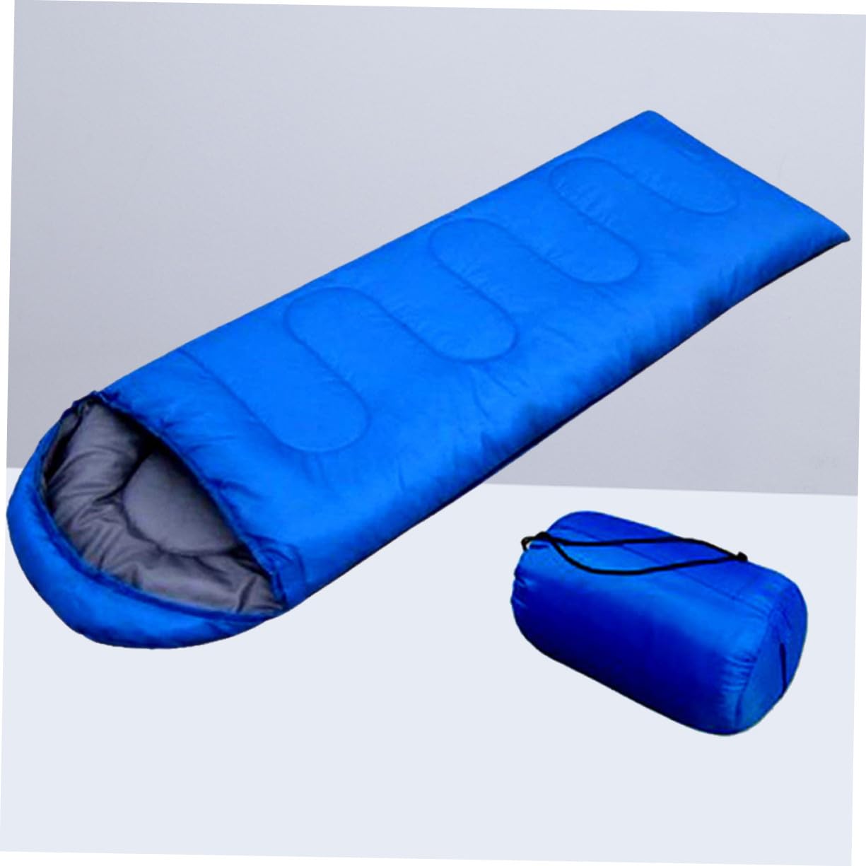 ibasenice Sacco Pelo da Campeggio Sacco Pelo Compressione Resistente Busta per Adulti Esterno per Freddo Cappuccio Coulisse