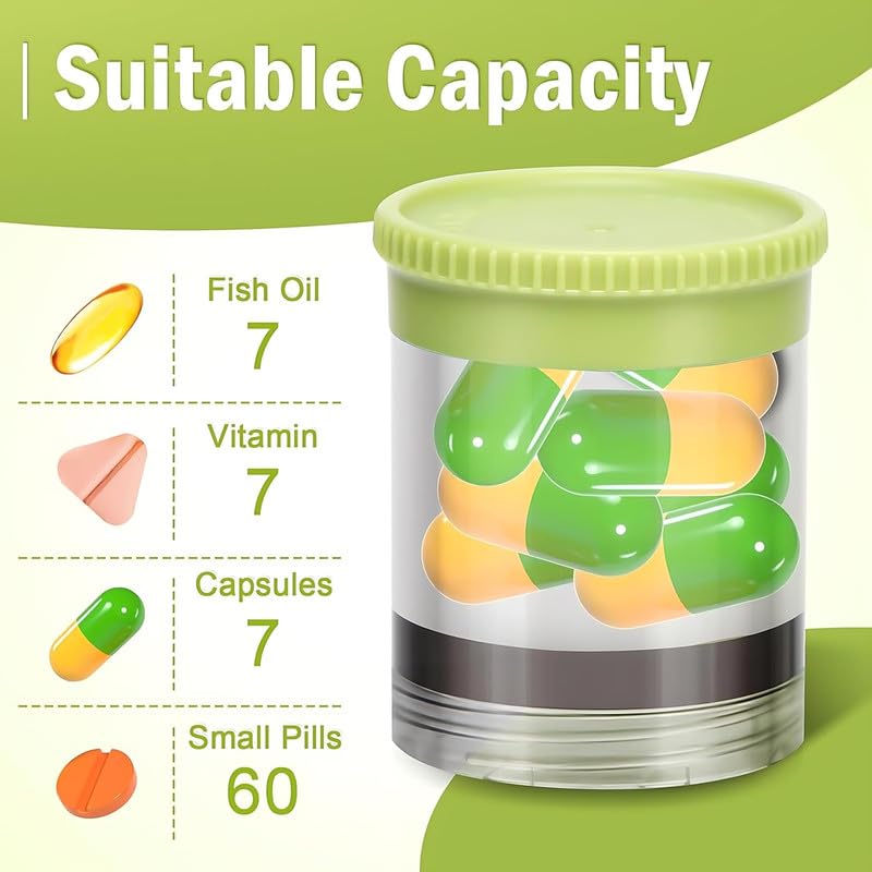 GNOLY Transparent Weekly Pill Organizer Container – 7 Days Portable Travel Pill Vitamin Box with 3 Layers – Compartment Pill Organizer Carry with Purse & Pocket (1 Pcs) 3