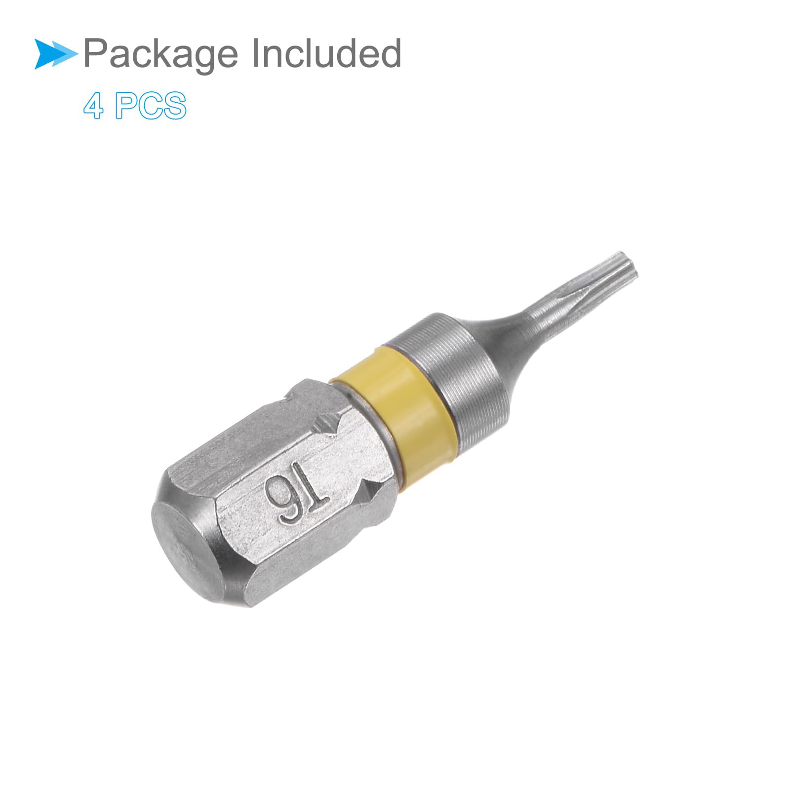 Punta Cacciavite Torx Magnetiche T6 Lunghezza 25mm 1/4" Attacco Esagonale Acciaio S2 Stella 6 Punti Trapano Avvitatore Antimanomissione - (Applicazioni: per Riparazioni Auto) 4pz