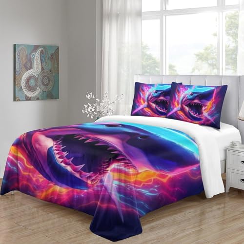 Parure housse de couette requin textile 3D microfibre de qualité supérieure - 5
