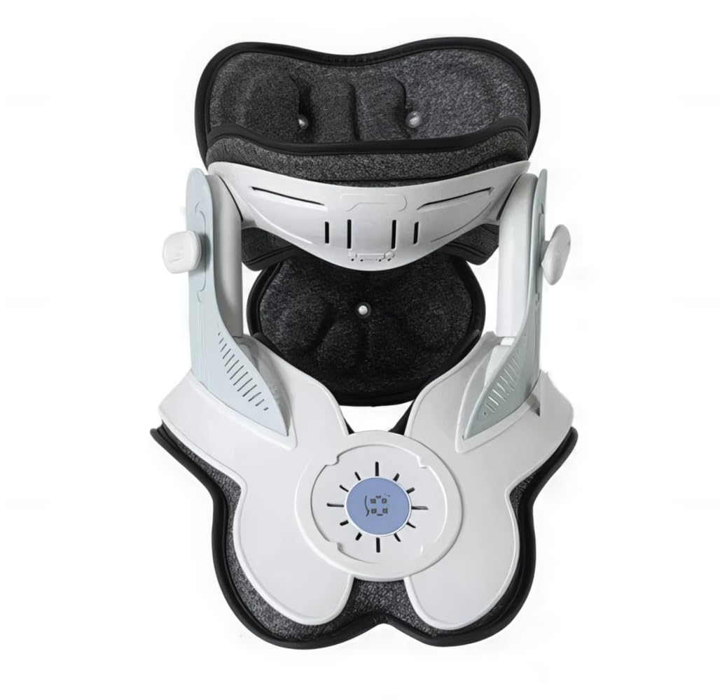Extensor cervical ortopédico con soporte multizona, ajuste eléctrico y materiales transpirables para alivio del dolor de cuello