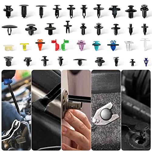 Image of ZHUBANG 1281PCS Car Push Retainer Clips Door Panel Trim Clamp Kit with 38 Most Popular Size Nylon Bumper Fender Panel Clips for GM Ford Toyota Honda Chevrolet BMW