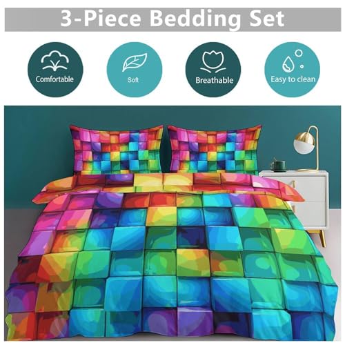 Housse de couette grand lit de qualité supérieure ultra douce 3 pièces