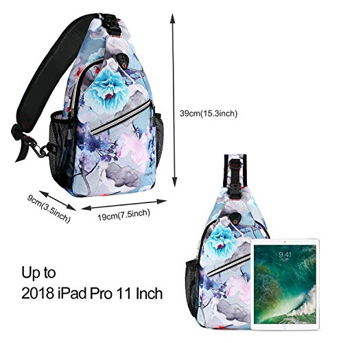 MOSISO Sling Backpack,Travel Hiking Daypack Pattern Rope Crossbody Shoulder Bag, Ink-wash Painting - Image 4