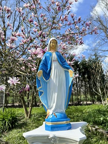 FABRIQ Muttergottes Figur 63 cm – 2 kg Polyresin Madonna – Handbemalte religiöse Gartendeko –...