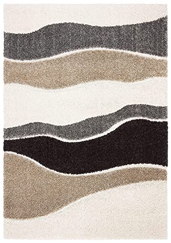 Image of Soft Modern Shag Area Rugs Fluffy Living Room Carpet Comfy Bedroom Home Decorate Floor Kids Playing Mat Size 5x8 Feet Color Multi J1