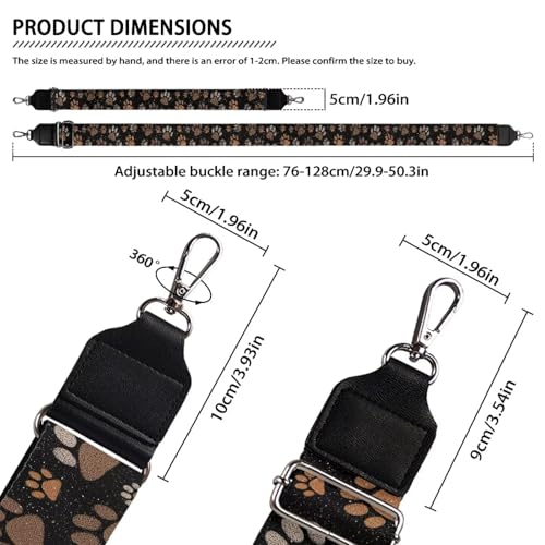Image of Adjustable Purse Strap for Women, Crossbody Wide Handbag Strap Replacement, Sturdy Bag Strap with Silver Hardware