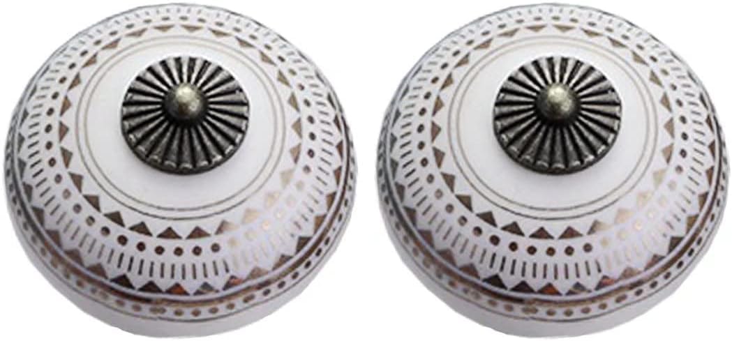 Qzhaxityt Style A Ceramic Cabinet Knobs Pulls Ceramic Drawer Knobs European Ceramic Knobs 2 Pcs Pull Handles For Drawers Wardrobe Cabinet Door(Style A)
