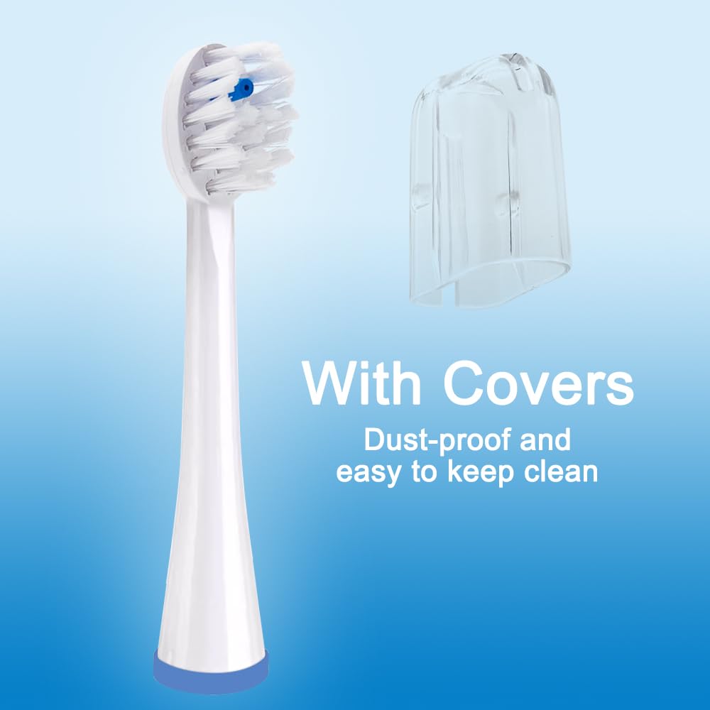 Cabezales de repuesto para cepillo de dientes Waterpik, blanco, 4 unidades | Compacto, con cubiertas, compatible con los modelos Sonic Fusion 2.0 SF-01, SF-02, SF-03 y SF-04.