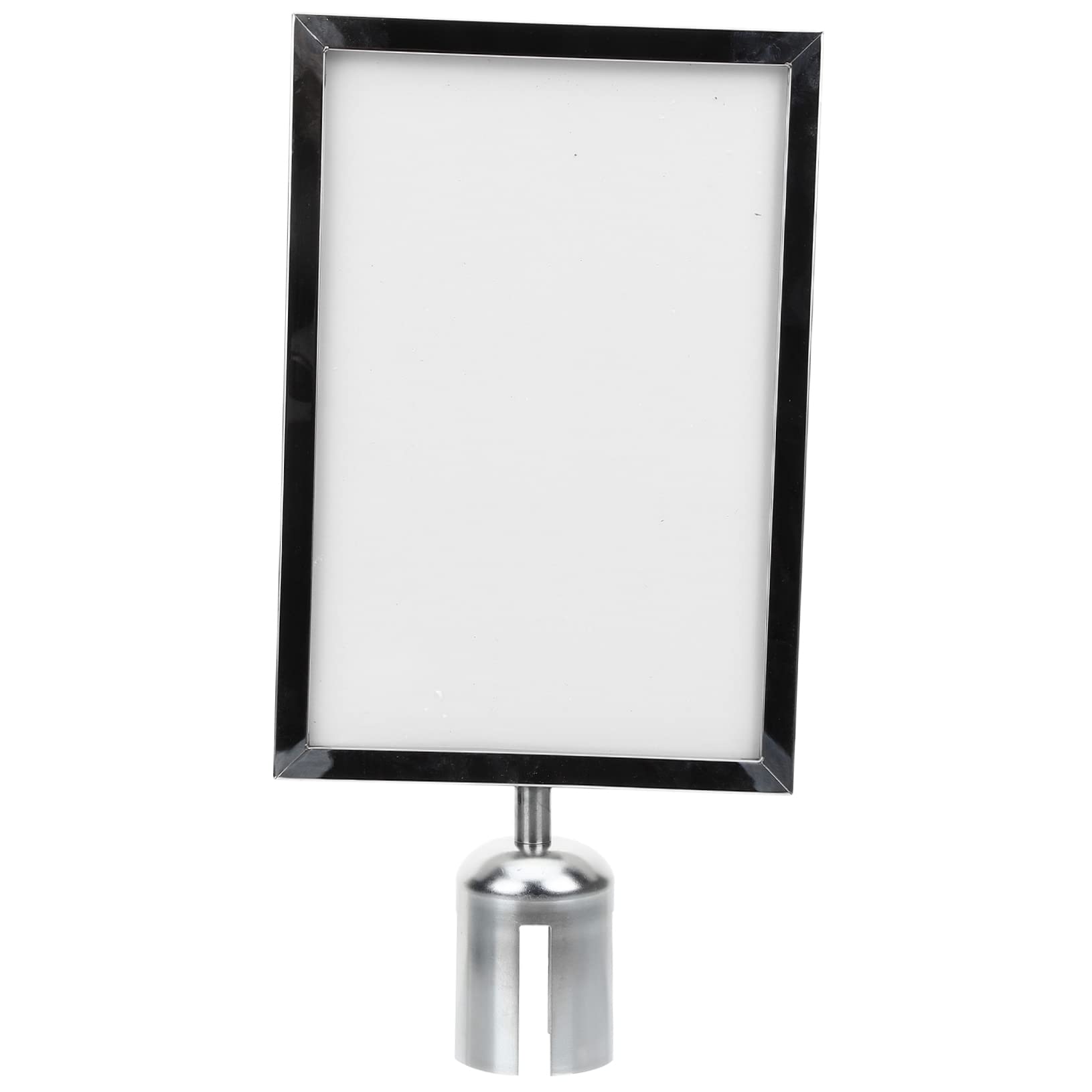 STOBOK Stainless Steel Stanchion Sign Holder with A4 Vertical Portrait Frame Convenient Not Easy to Deform Suitable for Standing Sign in Commercial and Public Spaces