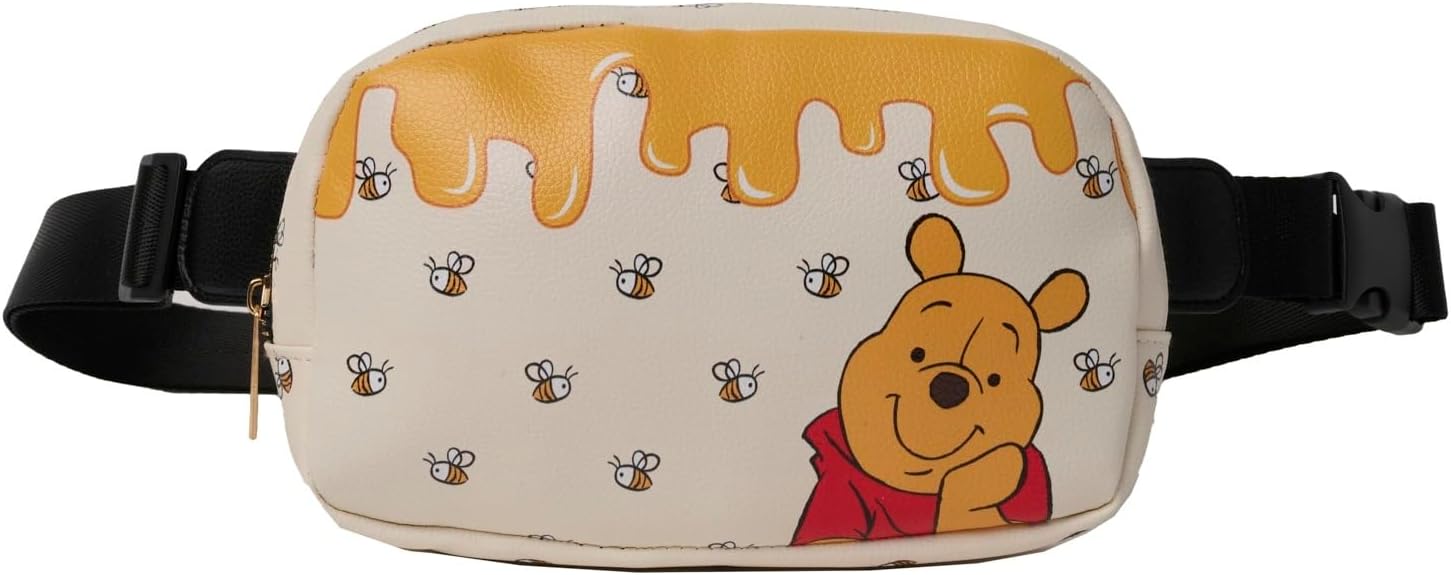 Womens Disney Belt Bag Crossbody Fanny Pack Waist Bag (Pooh White)