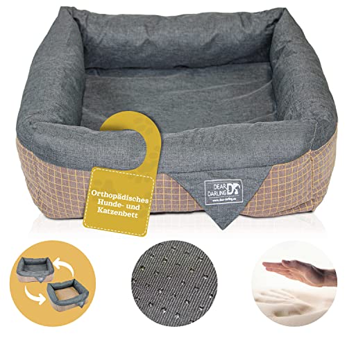 Dear Darling DD-06 Luxus Hundebett Katzenbett Braun Anthrazit Memoryschaum Matratze Katzenkörbchen Hundekörbchen Haustierbedarf Tierbedarf Tierbett (S)