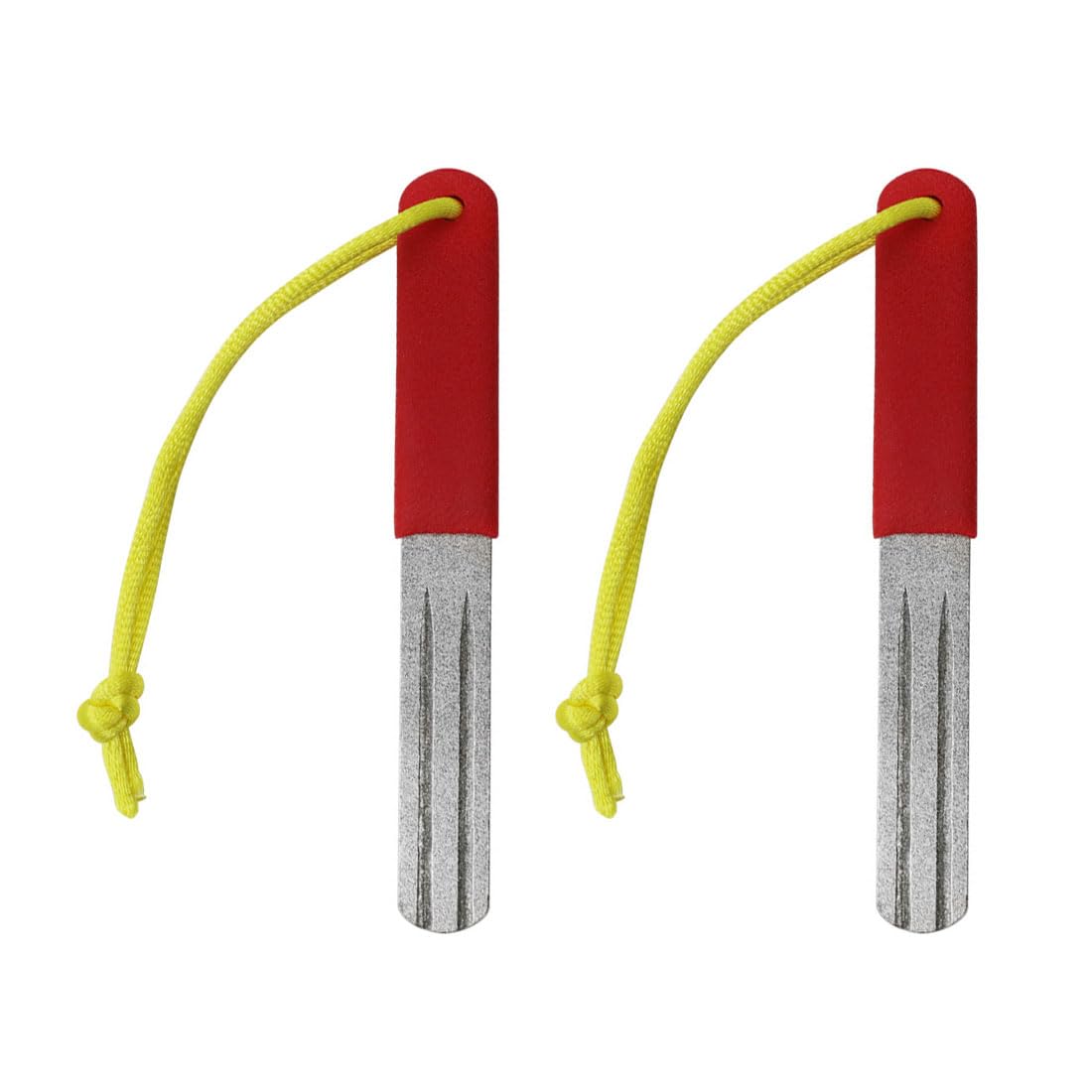 2 pcs afilador de anzuelos para Peces, Herramienta de Afilado portátil, Herramienta Afilado para Pesca al Aire Libre con Mango de Grano Fino y Medio, con Mango y Colgante(Rojo)