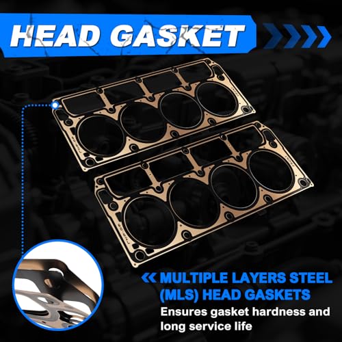 Image of LS9 Head Gasket Kit & LS Engine Complete Gaskets Set w /Gen IV (4) Valley Cover & Oil Pan Ga-sket - Compatible with LS1 LS6 LQ4 LQ9 4.8L 5.3L 5.7L 6.0L V8 Engines