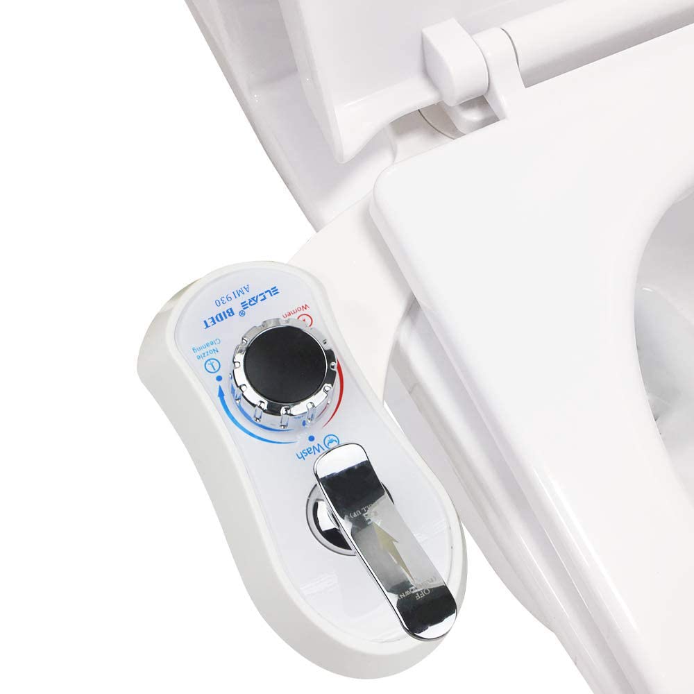 Bidet AMI 930-Fresh Water Non-Electric Mechanical Bidet Attachment-Selfcleaning Dual Nozzles of Wash and Women Wash Toilet Bidets