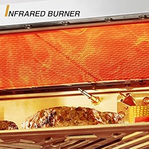 Big horn outdoors 1500f infrared grill tabletop broiler portable propane steak cooker stainless steel outdoor bbq machine with pizza stone for steak burgers and pizza  urban country home decor