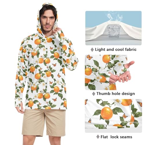 Beauty Naranjilla Fruit White Men's Sun Protection Hoodies Long Sleeve Cooling Hoodies UPF 50 + Beach Shirt S4