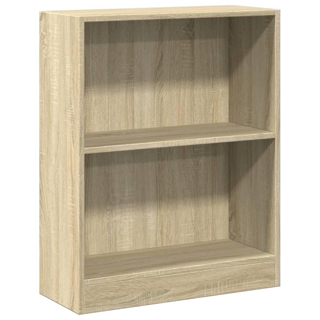 Générique Bücherregal aus Holz, 60 x 24 x 76 cm | 2 Ebenen, modernes Design, einfach zu montieren, Reinigung mit feuchtem Tuch, vielseitige Aufbewahrung