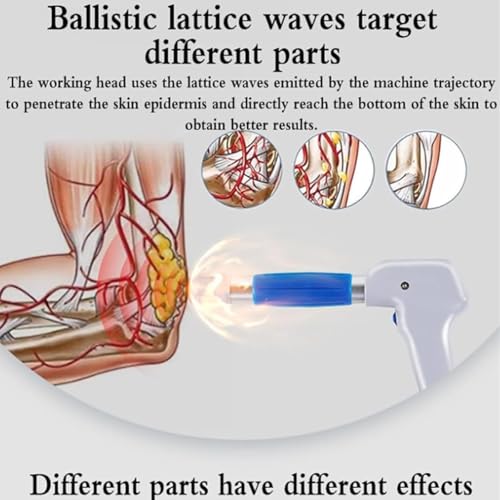 Máquina de Terapia por Ondas de Choque para Alivio de Dolor Articular y Muscular - Cabezas de Trabajo Enfocadas y Radiales para Regeneración Efectiva de Tejidos, 0.5-8 Bar, Diseño Portátil, Azul miniatura 3