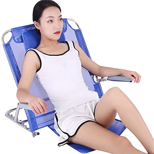 Lightweight Back Rest Lumbar Support Bed Backrest Adjustable Angle Back Rest with Armrest, Bed Prop Up for Adults, Sit Up in Bed Frame, Breathable Fabric, Stainless Steel Frame, Load-Bearing 120KG