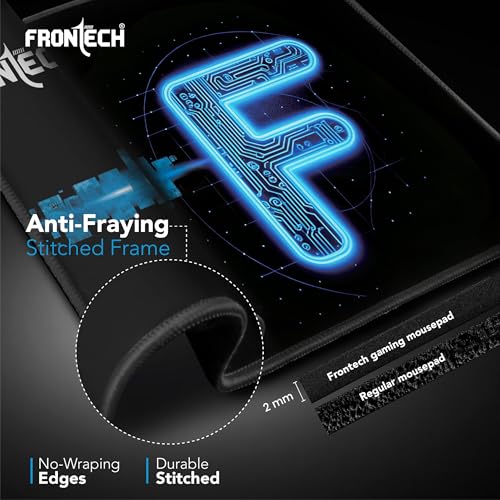 Image of FRONTECH Gaming Mouse Pad | Water Resistant | Anti-Slip Base | Stitched Edges | 232mm x 182mm x 2mm | Red /Black (MSP-0062 Blue)