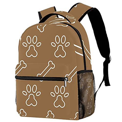 Sac à dos d'écolier antivol et imperméable en sergé marron pour ordinateur